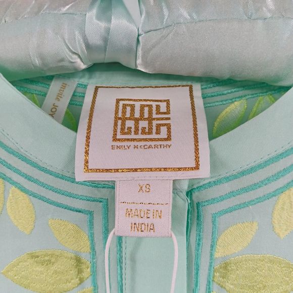 NWT/Bag Emily McCarthy New Proper Top SZ XS Yacca/Lemon 100% Tencel $220 MSRP - Picture 5 of 16